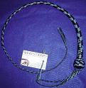 4ft Blue and Black 12 plait Signal whip with Box Pattern Knot